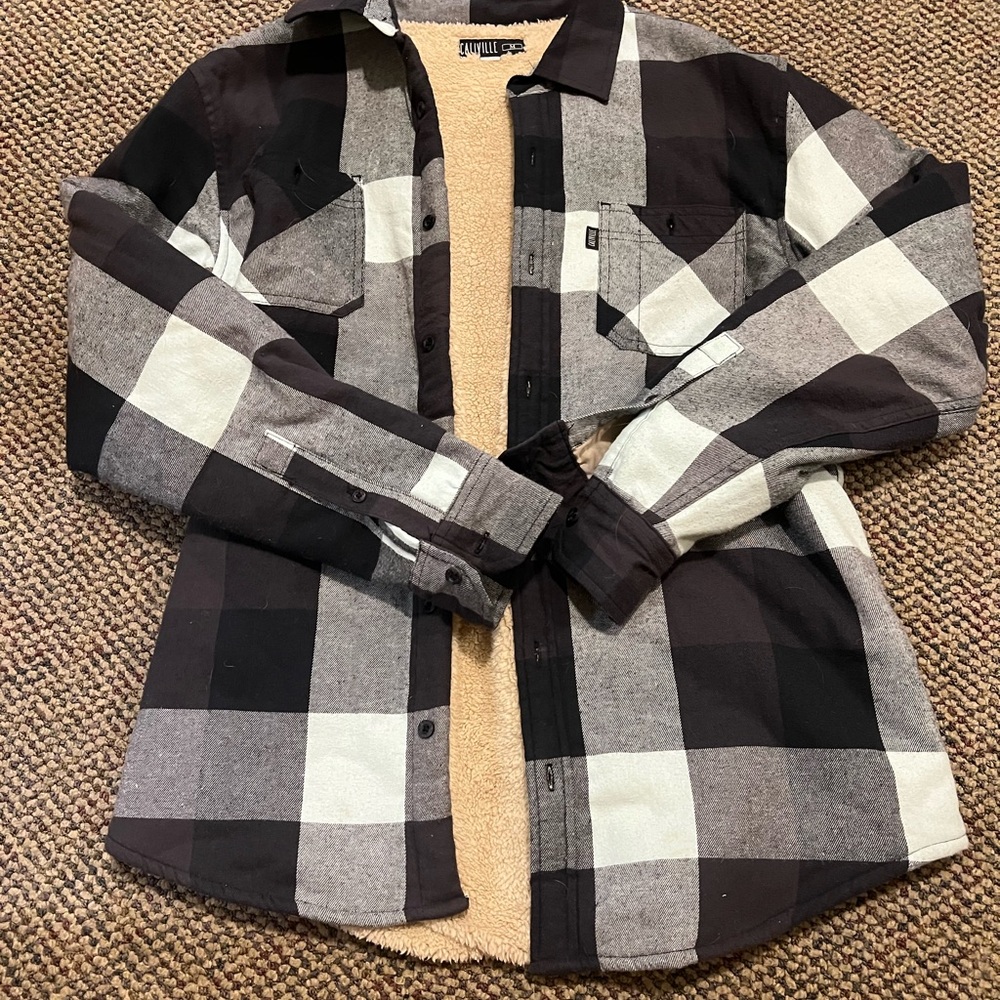 Timberland Men's Black and White Plaid Shirt